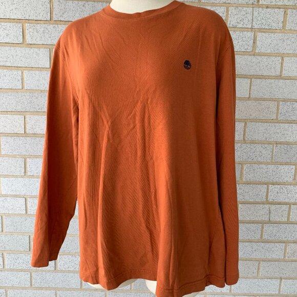 TIMBERLAND MENS  RUSTED  ORANGE COTTON SHIRT SIZE L  MADE IN INDIA - Picture 1 of 8